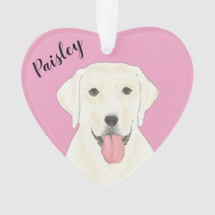 Coeur rose personnalisé Blanc Labrador