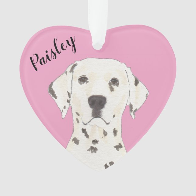 Coeur rose personnalisé Dalmatie (devant)