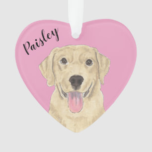 Coeur rose personnalisé Jaune Labrador