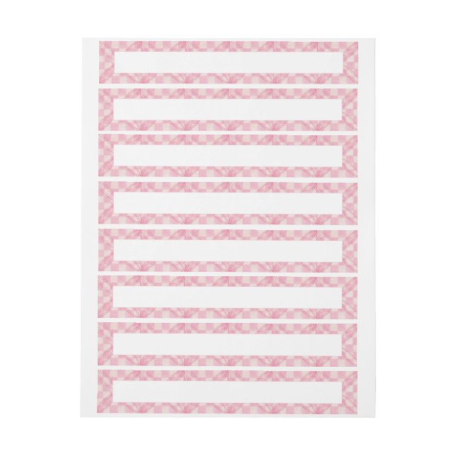 COEUR ROSE QUILT 1"x7.25" Vraiment grand Étiquette (Feuille)