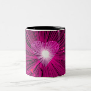 Coeur rose tasse bicolore