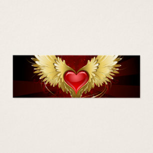 Coeur rouge avec ailes d'or