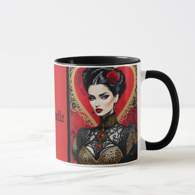 Coeur rouge Goth Lady Coffee Mug (Droite)