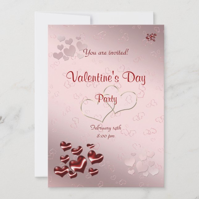 Coeur rouge Invitation de la Saint Valentin (Devant)