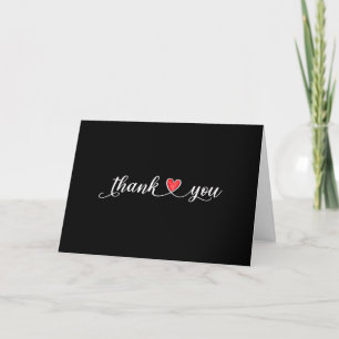 Coeur rouge Merci sur noir