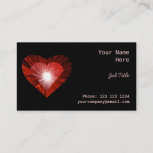 Coeur rouge noir côté carte de visite
