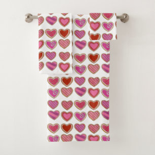 Coeur rouge rose Sucre Cookie Saint Valentin Amour