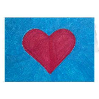 Coeur rouge sur le CHAMP BLEU