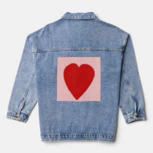 Coeur rouge sur rose