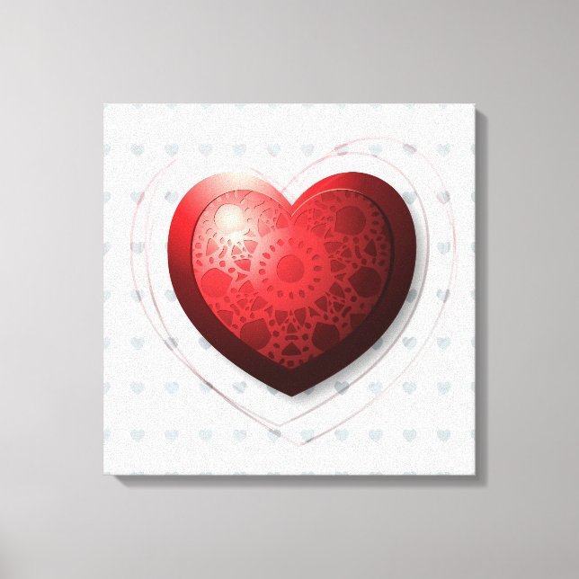 Coeur rouge, toile (Recto)
