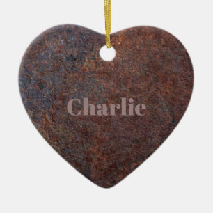"Coeur rouillé" Nom personnalisé ornement