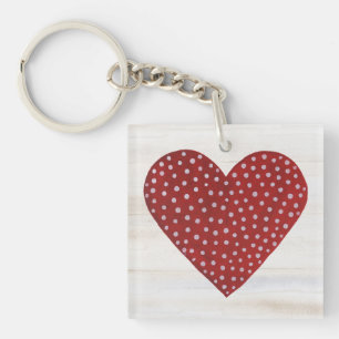 Coeur rustique de Valentine de point de polka
