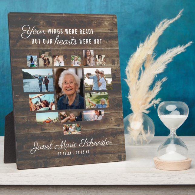 Cœur rustique | Plaque commémorative de collage ph (Côté)