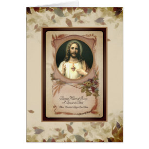 Coeur sacré de feuille d'automne de chute de Jésus