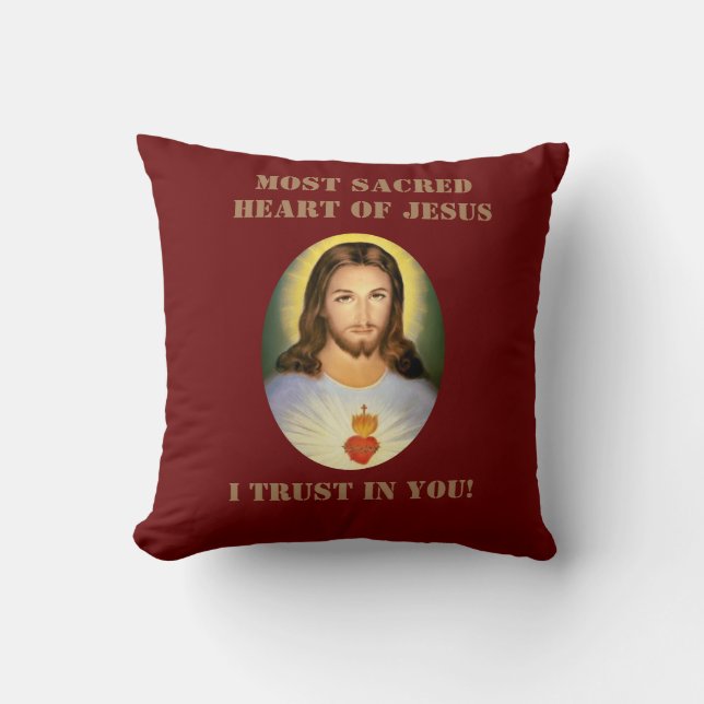 Coeur sacré de Jésus Lance Oreiller (Recto)