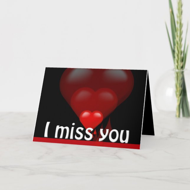 Coeur Saignant Je Me Manque Carte De Voeux (Devant)