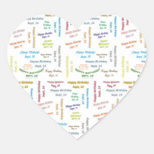 Cœur Septembre, 14 Anniversaire Sticker