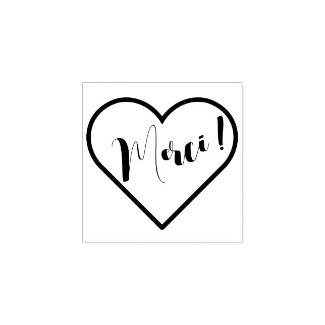 Coeur Shape Thank You Increhole Buffers Rubber Stamp (Imprint)
