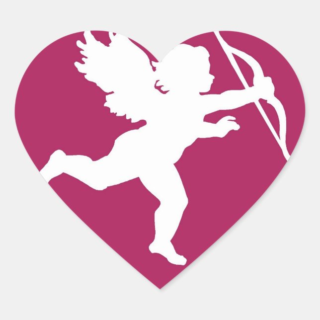 Cœur Silhouette de Cupid - Sticker (Devant)