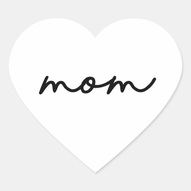 Cœur Simple Mom Love Sticker | Mother's Day (Devant)
