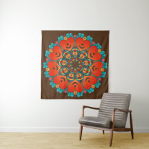 Coeur soufi ailé infinie tapisserie murale d'amour