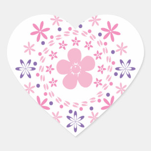 Cœur Spirale de fleurs : Vector Art : Sticker de coeur