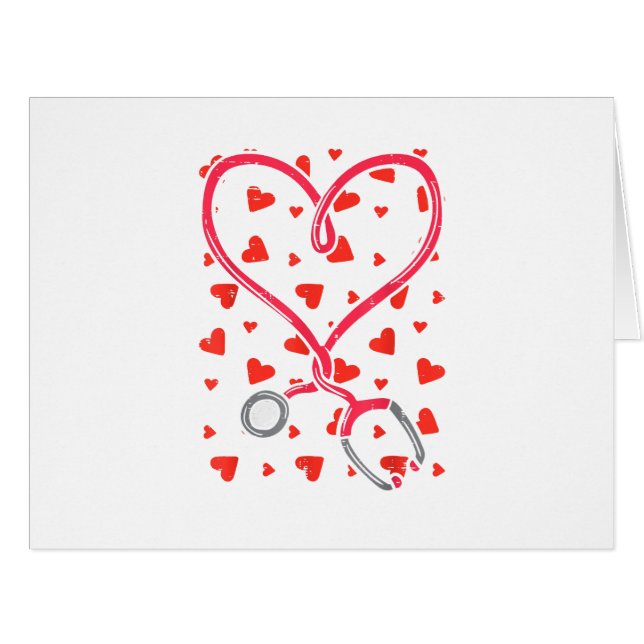 Coeur Stethoscope Cute Love Nurse Valentines Day (Devant horizontal)