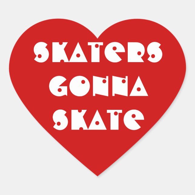 Cœur Sticker 20-Pack : Skaters (Devant)