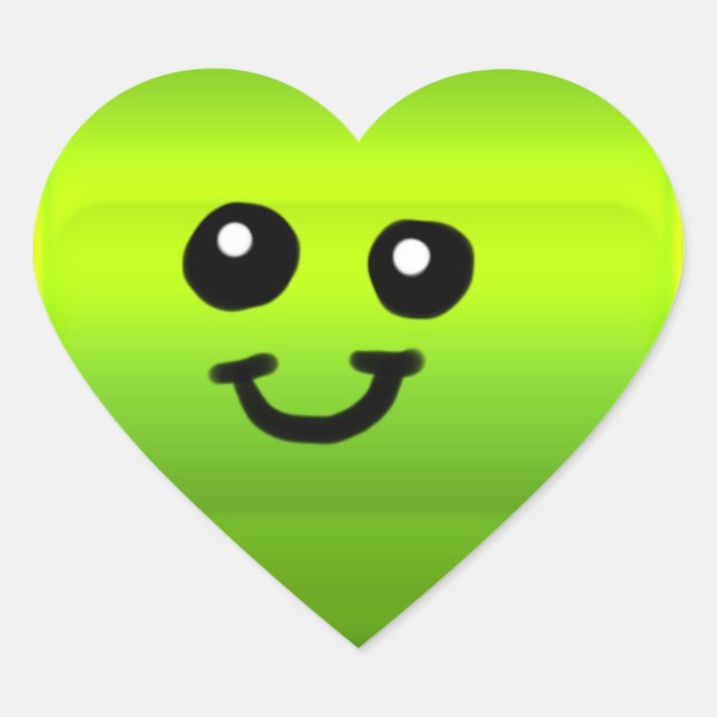 Cœur Sticker à coeur vert brillant (Devant)