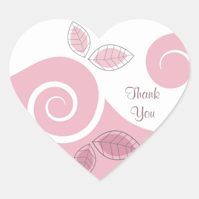 Cœur Sticker cadeau Merci Floral (Devant)