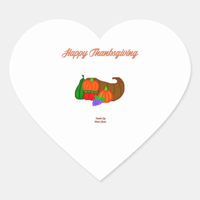 Cœur Sticker cardiaque Cornucopia Thanksgiving (Devant)