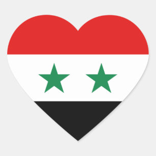 Cœur Sticker cardiaque du drapeau syrien