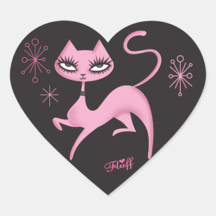 Cœur Sticker chat à tendance mignonne par Fluff