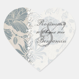 Cœur Sticker Coeur à crayon à fleurs