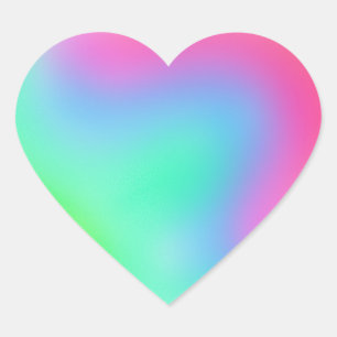 Cœur Sticker Coeur arc-en-ciel