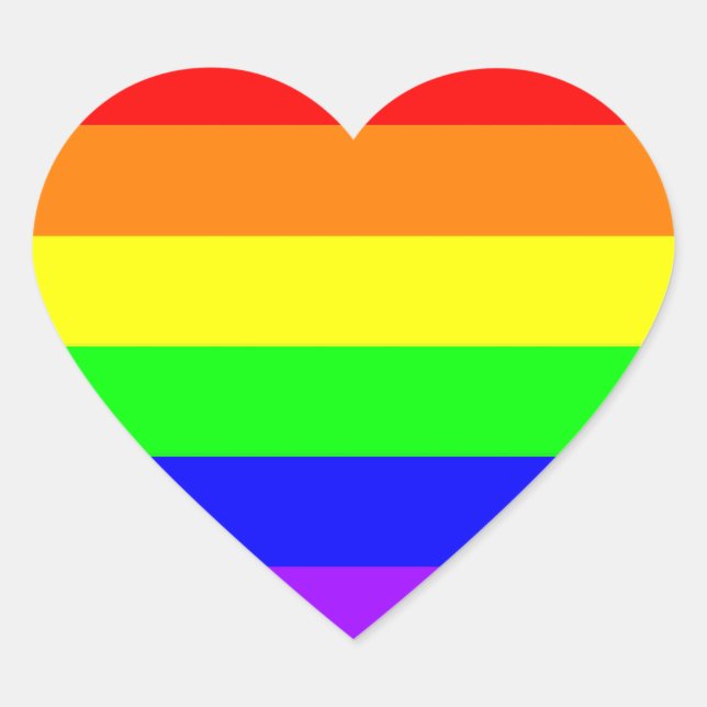 Cœur Sticker Coeur arc-en-ciel pour Gay pride LGBT (Devant)