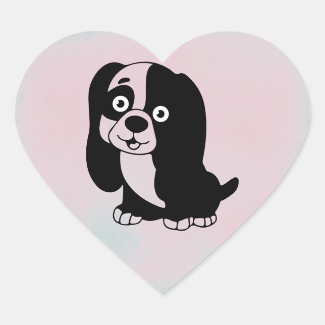 Cœur Sticker Coeur Chiot (Devant)