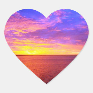 Cœur Sticker Coeur Coucher De Soleil