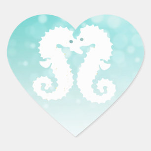 Cœur Sticker Coeur de baiser pour chevaux de mer turquo