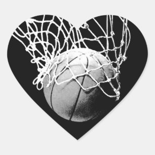 Cœur Sticker Coeur de basket-ball
