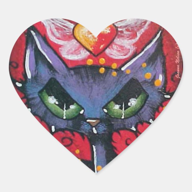 Cœur STICKER coeur de chat (Devant)