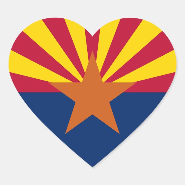 Cœur Sticker Coeur Drapeau Arizona (Devant)