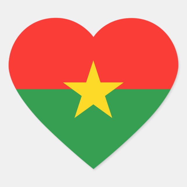 Cœur Sticker Coeur Drapeau Burkina Faso (Devant)
