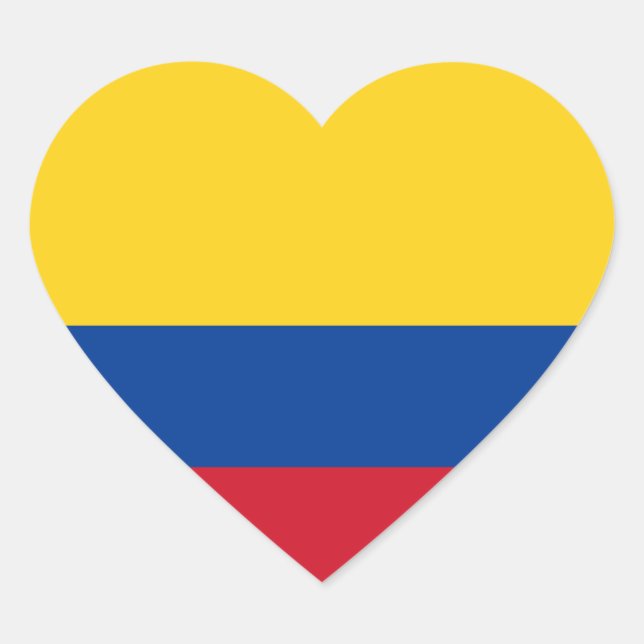 Cœur Sticker Coeur drapeau de Colombie (Devant)