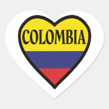 Sticker Coeur drapeau de Colombie