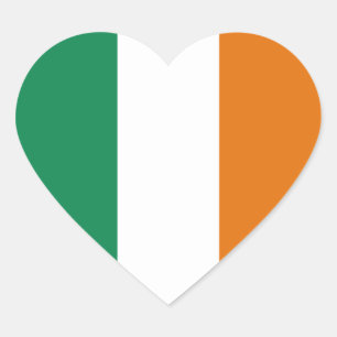 Cœur Sticker Coeur drapeau d'Irlande