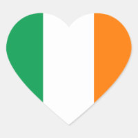 Sticker Coeur drapeau d'Irlande