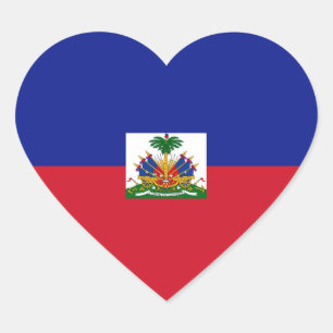 Cœur Sticker Coeur Drapeau Haïti