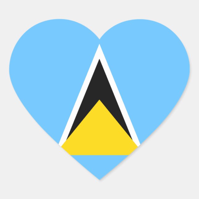 Cœur Sticker Coeur Drapeau Sainte-Lucie (Devant)