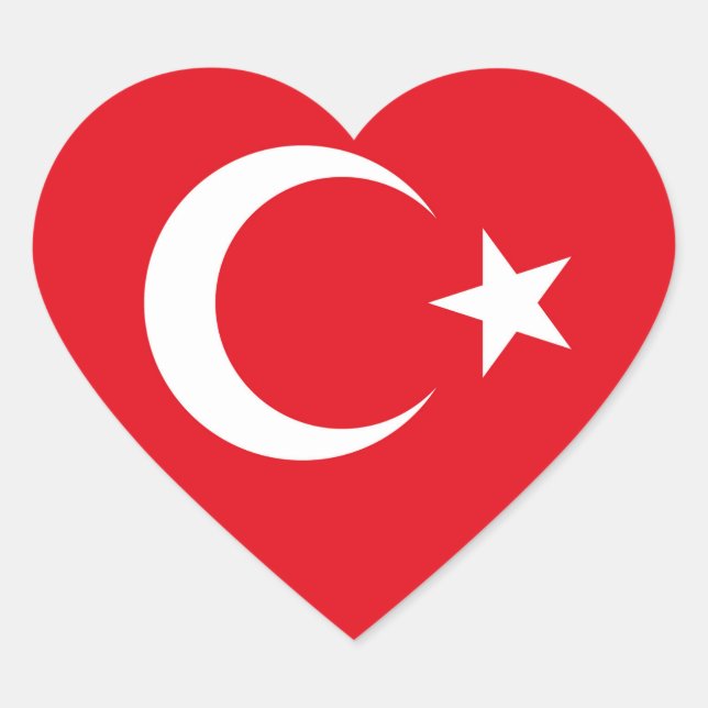 Cœur Sticker Coeur Drapeau Turquie (Devant)